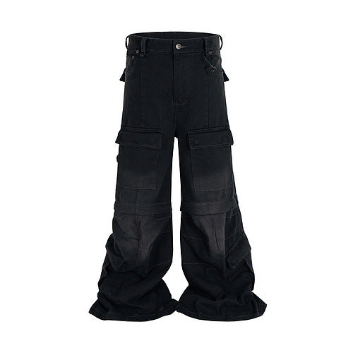 Multi-pocket Detachable Two-way Wear Micro-pull Overalls