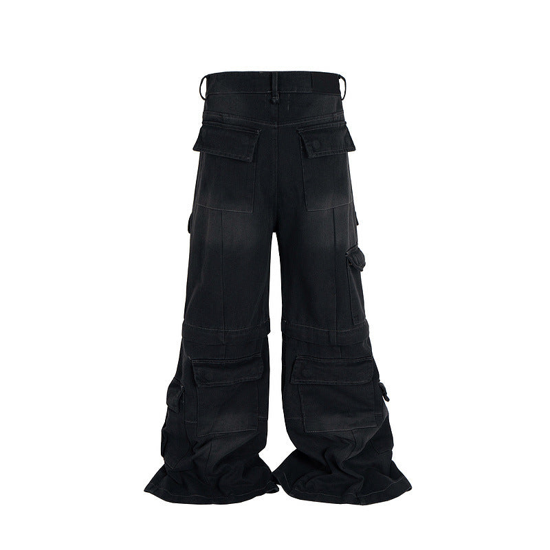 Multi-pocket Detachable Two-way Wear Micro-pull Overalls