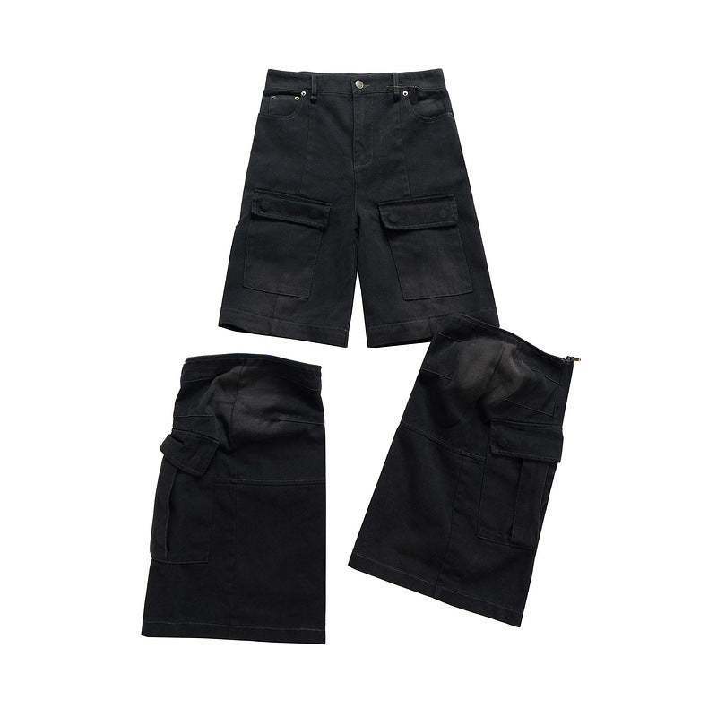 Multi-pocket Detachable Two-way Wear Micro-pull Overalls