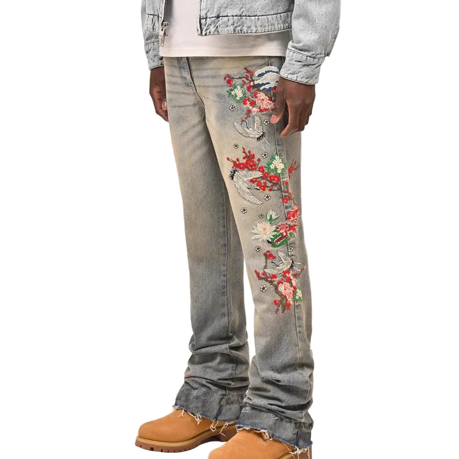 Men's Straight-Leg Denim Pants, European And American Street Style