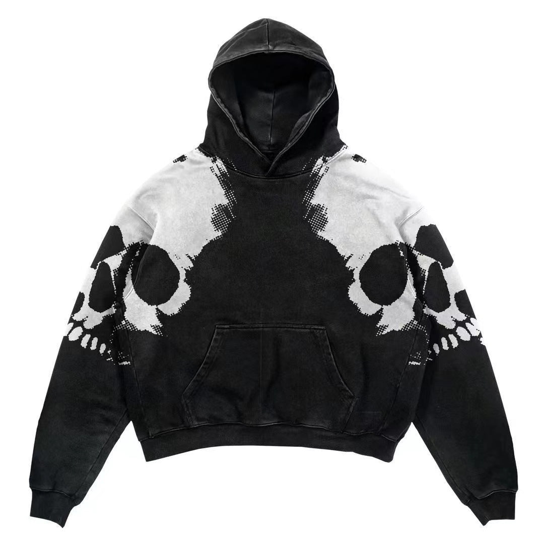 Explosion Print Men's Clothing Skull Hoodie
