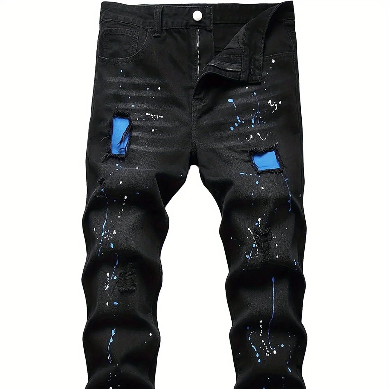 Men’s Regular Fit Patchwork Jeans