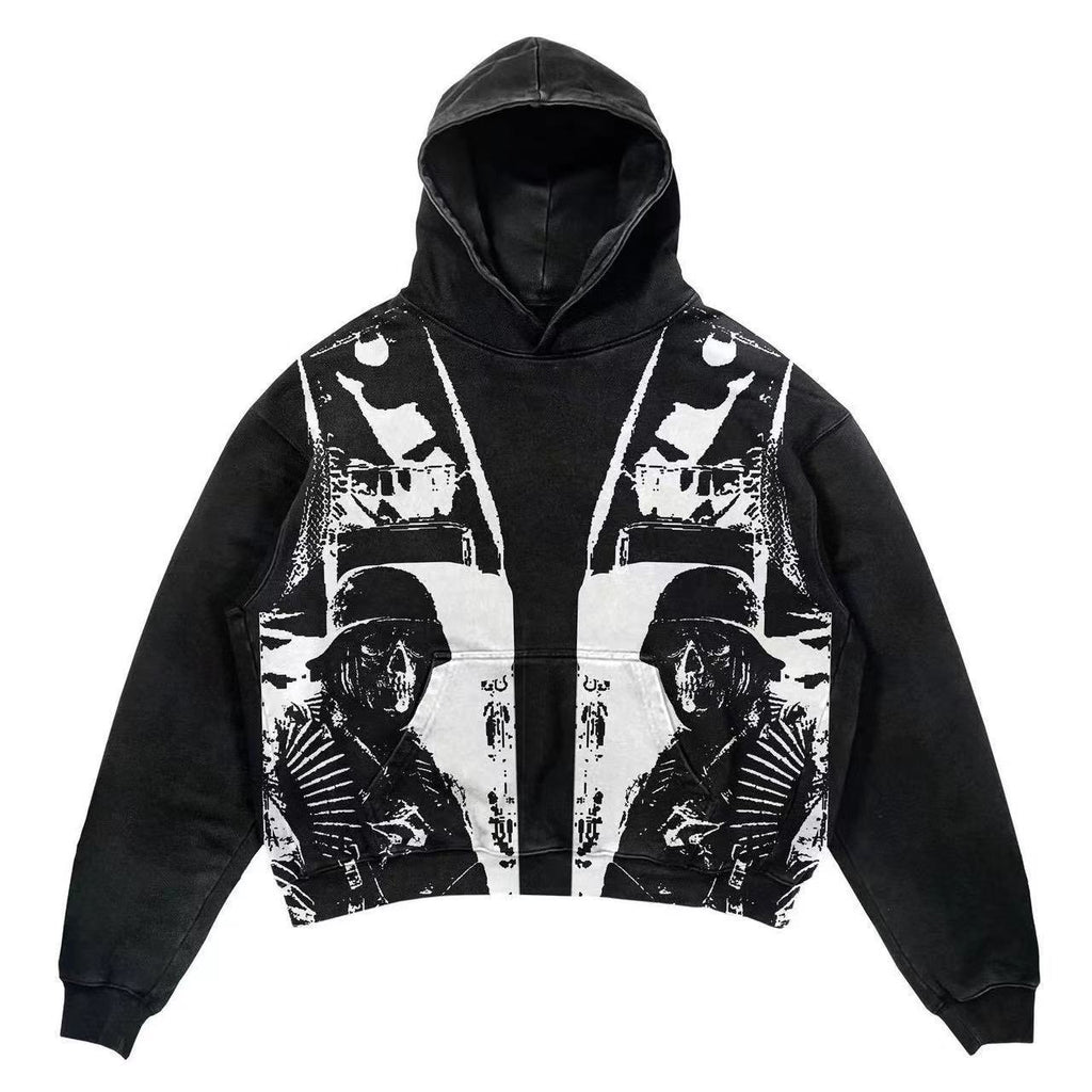 Explosion Print Men's Clothing Skull Hoodie